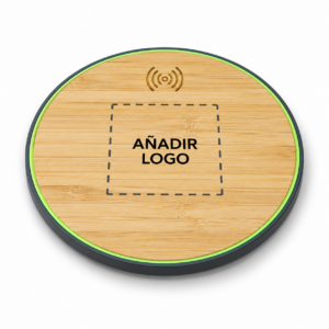 Cargador inalámbrico 15 W de bambú Menphis personalizable
