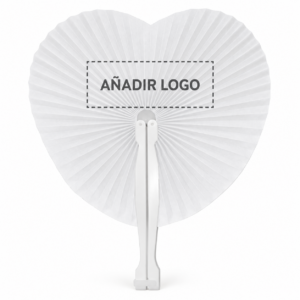 Abanico pay pay corazón personalizable con zona para añadir logo