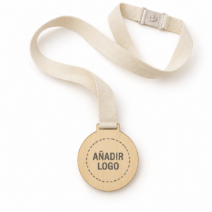 Medalla ecológica personalizable con zona para añadir logo