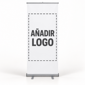 Roll-up Rapid 85 × 200 cm personalizado con zona para añadir logo