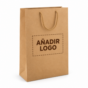 Bolsa de papel con asa de cordón personalizable